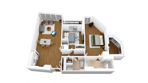 a1 floor plan  1 bedroom with 2 baths  129796